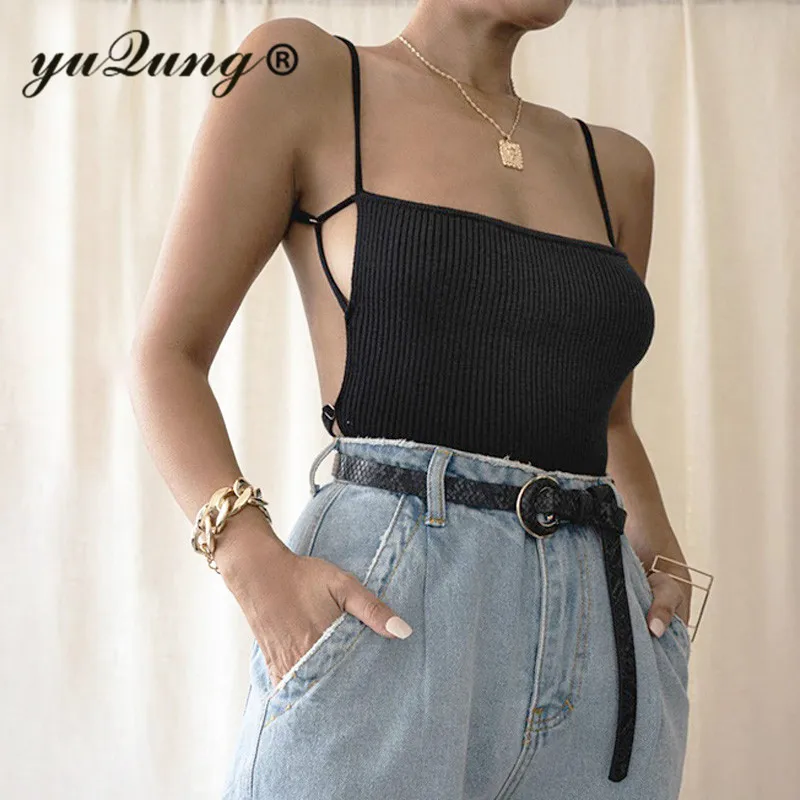 

Yuqung Sexy Strapless Knit Ribbed Camis Women Causal Backless Cami Tube Crop Tank Top Vest Party Club Beach Camisole White Black