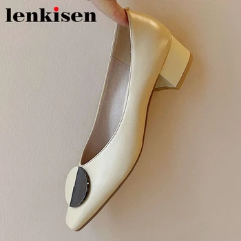 Lenkisen 2020 new full grain leather square toe med heel beauty lady daily wear elegant fashion shallow slip on women pumps L25
Lenkisen 2020 new full grain leather square toe med heel beauty lady daily wear elegant fashion shallow slip on women pumps L25