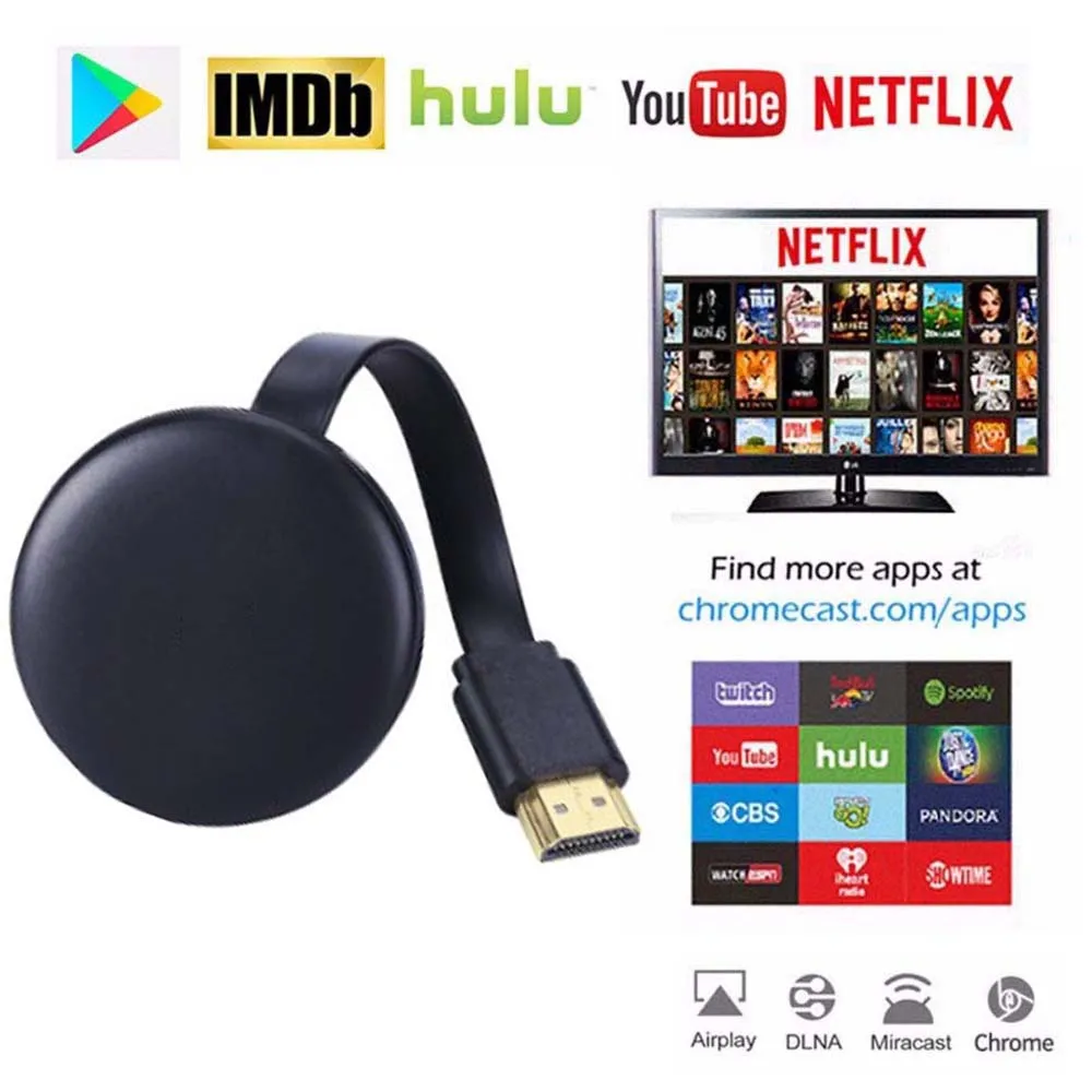 Upgrade HDMI WiFi Display Dongle YouTube Netflix AirPlay Miracast TV Stick for Google Chromecast 2 3 Chrome Crome Cast Cromecast
Upgrade HDMI WiFi Display Dongle YouTube Netflix AirPlay Miracast TV Stick for Google Chromecast 2 3 Chrome Crome Cast Cromecast
