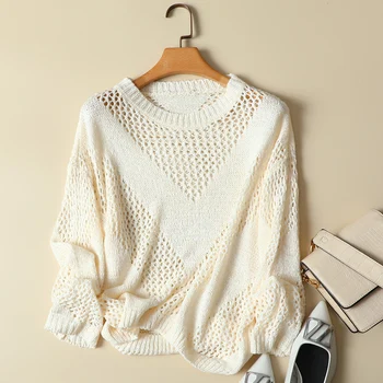 2020 Autumn New Women Sweaters And Pullovers Lace Hollow Out O-Neck Latnern Sleeved Kniited Pulls Outwear Coat Tops
2020 Autumn New Women Sweaters And Pullovers Lace Hollow Out O-Neck Latnern Sleeved Kniited Pulls Outwear Coat Tops