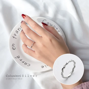 Mocanie Genuine 925 Sterling Silver Geometric Wave Open Adjustable Stackable Slim Ring for Women Simple Finger Ring Fine Jewelry
Mocanie Genuine 925 Sterling Silver Geometric Wave Open Adjustable Stackable Slim Ring for Women Simple Finger Ring Fine Jewelry