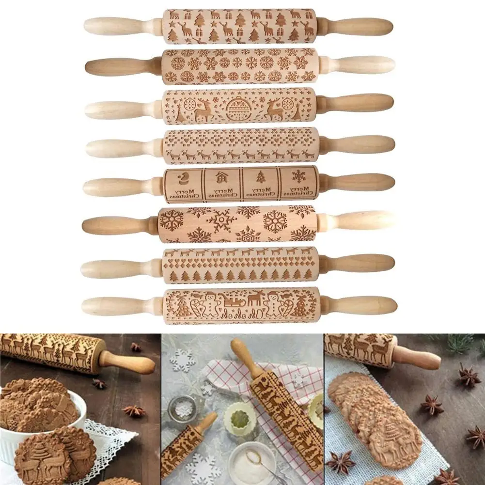 TWISTER.CK Christmas Wooden Christmas Tree/Elk/Snowflower/ Snowman Embossing Rolling Pin for Kitchen Cookies Pastry Baking Tool
TWISTER.CK Christmas Wooden Christmas Tree/Elk/Snowflower/ Snowman Embossing Rolling Pin for Kitchen Cookies Pastry Baking Tool