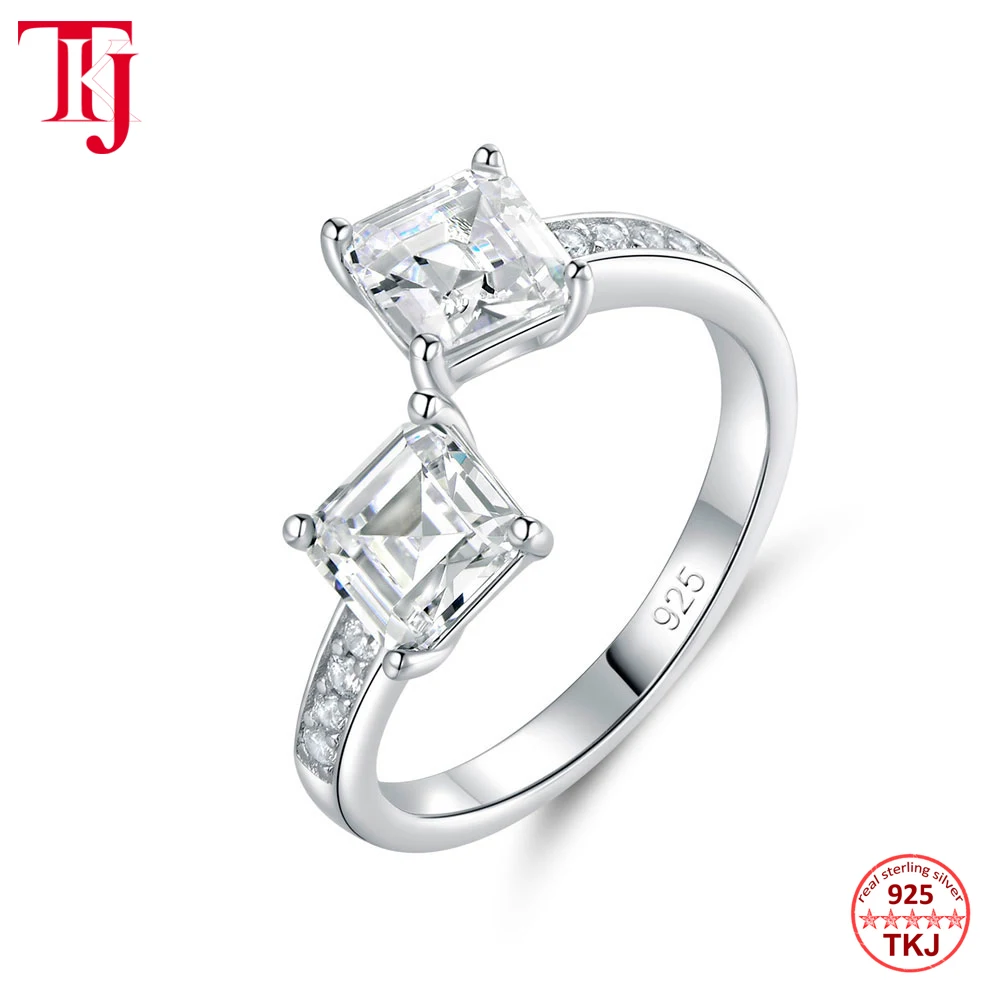 TKJ TRENDY Style Adjustable Rings Ring for Women Shiny Zircon 925 Silver Suitable for Various Finger Jewelry Cocktail Party 
TKJ TRENDY Style Adjustable Rings Ring for Women Shiny Zircon 925 Silver Suitable for Various Finger Jewelry Cocktail Party