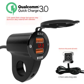 Aluminum Alloy Waterproof Car Motorcycle Mobile Phone Charger Digital Display Voltage QC3.0 Dual USB Quick Switch
Aluminum Alloy Waterproof Car Motorcycle Mobile Phone Charger Digital Display Voltage QC3.0 Dual USB Quick Switch