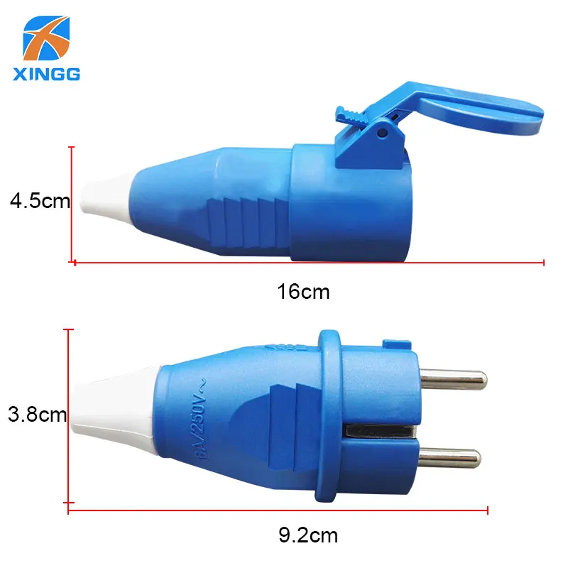 EU Russian Waterproof IP54 2 pin Male Female electronic Connector Schuko Rewireable Detachable Socket Adapter Extender Cord 16A
EU Russian Waterproof IP54 2 pin Male Female electronic Connector Schuko Rewireable Detachable Socket Adapter Extender Cord 16A