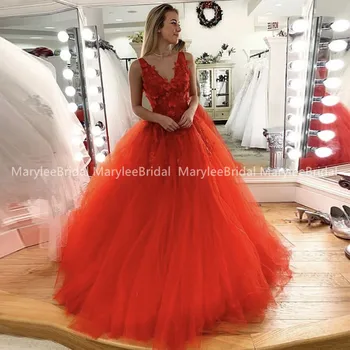 Fairy Ball Gown Quinceanera Dresses Red V-neck 3D Appliques Backless Suknie Balowe Tiered Tulle Skirt Sweet 16 Prom Party Gowns
Fairy Ball Gown Quinceanera Dresses Red V-neck 3D Appliques Backless Suknie Balowe Tiered Tulle Skirt Sweet 16 Prom Party Gowns
