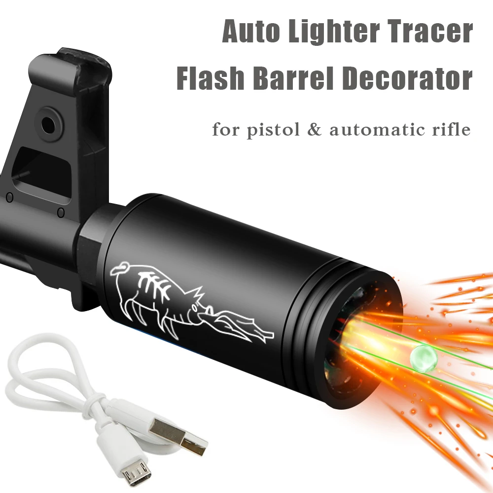 Tactical Airsoft Auto Lighter Flash Barrel Decorator For auto-Rifle Pistol Simulate Fire-breathing Effect CS Shooting Accessory
Tactical Airsoft Auto Lighter Flash Barrel Decorator For auto-Rifle Pistol Simulate Fire-breathing Effect CS Shooting Accessory