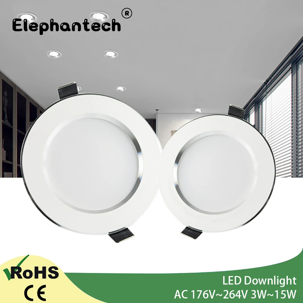 Светодиодный точечный светильник Elephantech 3 вт 5 7 9 12 15 встраиваемый для помещений 220