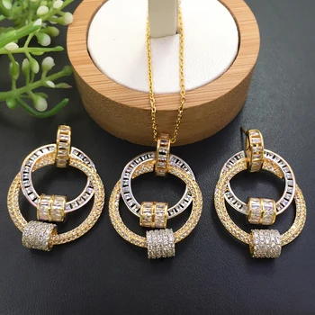 Lanyika Jewelry Exaggerated Abstract Circular Micro inlay Necklace with Earrings for Banquet Luxury Best Gift
Lanyika Jewelry Exaggerated Abstract Circular Micro inlay Necklace with Earrings for Banquet Luxury Best Gift
