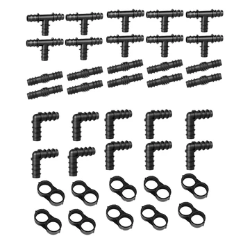 Irrigation Fittings Kit for 1/2 inch Tubing- Barbed Connectors (Rain Bird 16mm .520 ID)Drip or Sprinkler Systems 
Irrigation Fittings Kit for 1/2 inch Tubing- Barbed Connectors (Rain Bird 16mm .520 ID)Drip or Sprinkler Systems