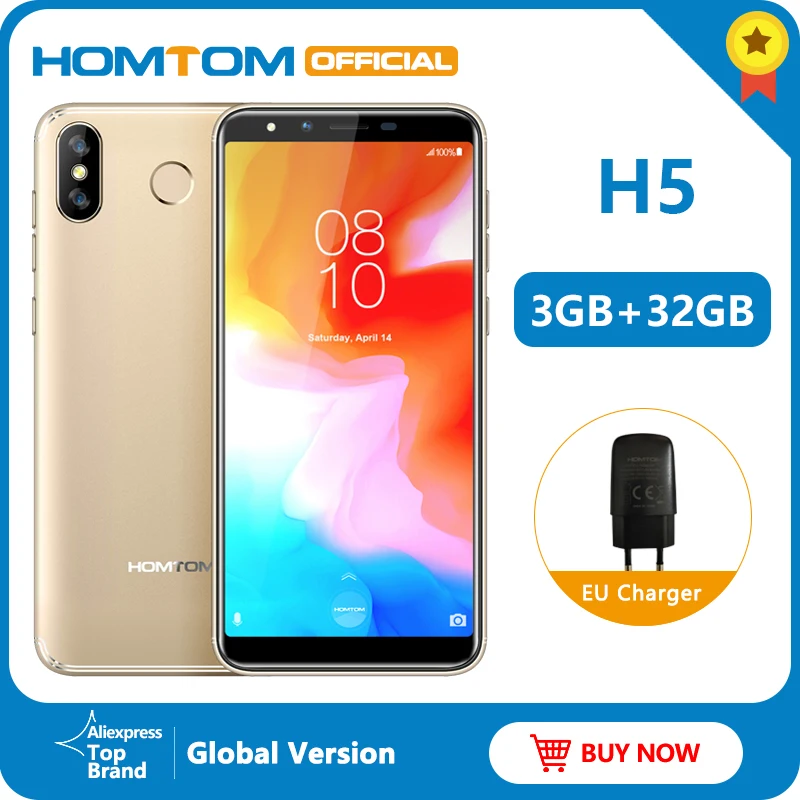 HOMTOM H5 Android 8.1 MT6739 Quad Core FDD-LTE 4G Fingerprint unlock Smartphone 3GB 32GB 3300mAh 5.5 inch Face ID Mobile Phone
HOMTOM H5 Android 8.1 MT6739 Quad Core FDD-LTE 4G Fingerprint unlock Smartphone 3GB 32GB 3300mAh 5.5 inch Face ID Mobile Phone