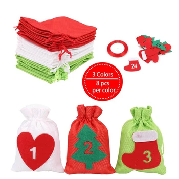 24pcs Gift Bag Set Linen Christmas Tree Stocking Printed Xmas Decorations Home Restaurant Decor with Stickers Clips Hemp Rope
24pcs Gift Bag Set Linen Christmas Tree Stocking Printed Xmas Decorations Home Restaurant Decor with Stickers Clips Hemp Rope