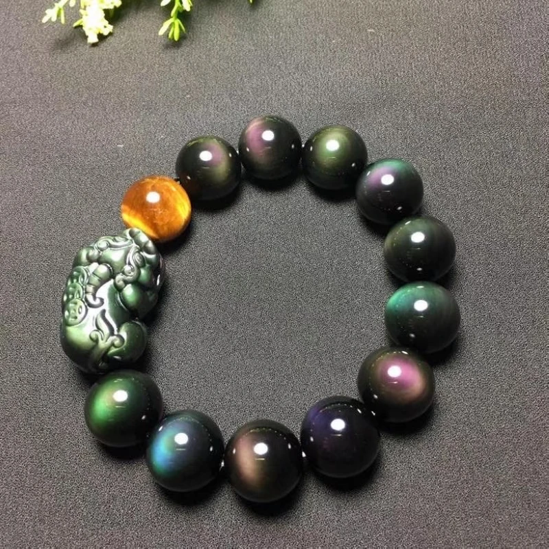 2020 Natural quartz bracelet Obsidian Double rainbow eye Yellow Tiger Crystal Transport Bead men's gift bracelet money drawing
2020 Natural quartz bracelet Obsidian Double rainbow eye Yellow Tiger Crystal Transport Bead men's gift bracelet money drawing