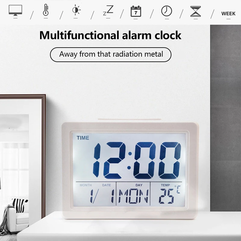 Sound Control LED Alarm Clock Bedside Electronic Clock Battery Operated Large LCD Screen Digital Calendar Temperature Display
Sound Control LED Alarm Clock Bedside Electronic Clock Battery Operated Large LCD Screen Digital Calendar Temperature Display