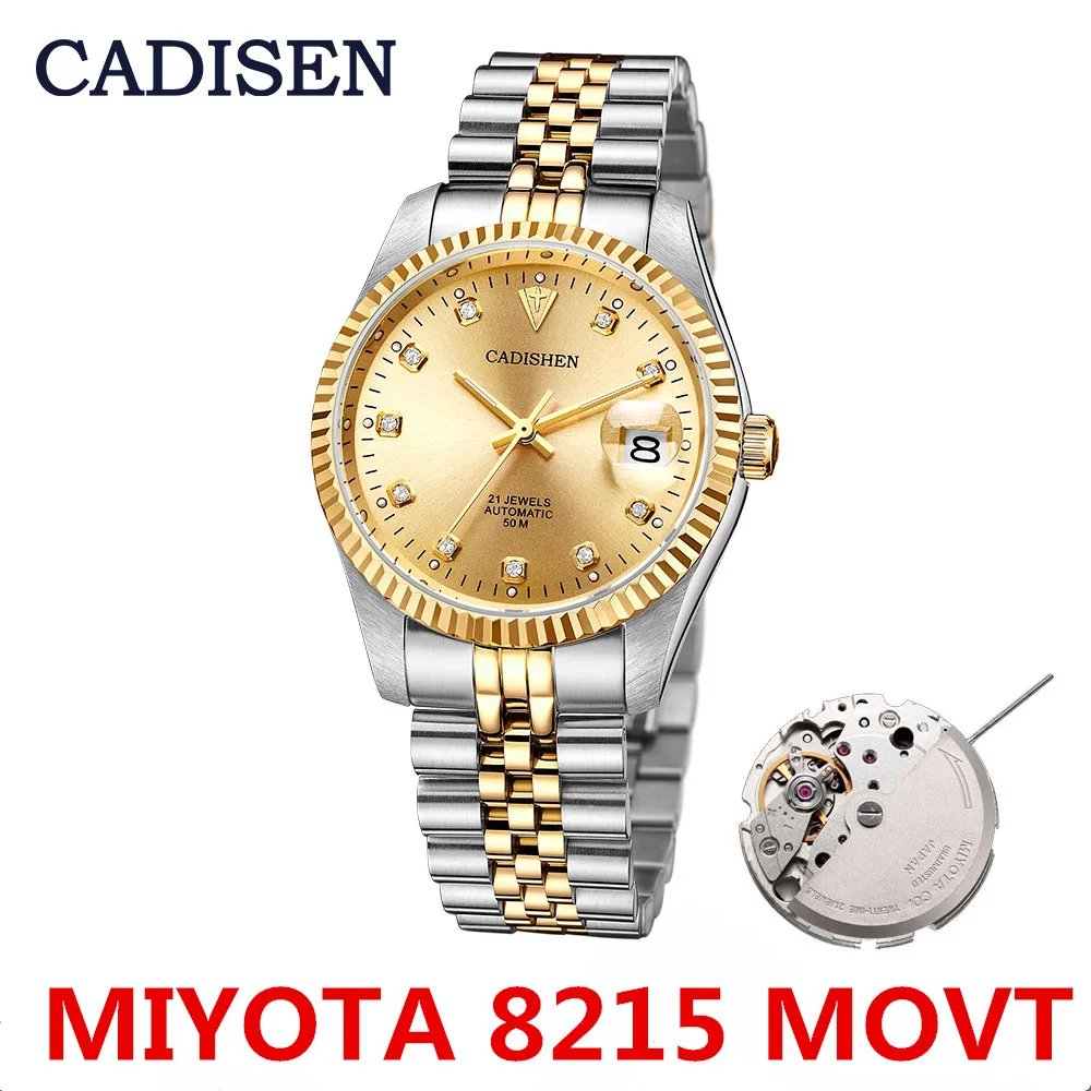 Часы наручные CADISEN Мужские механические водонепроницаемые до 5 АТМ 8215 | Наручные