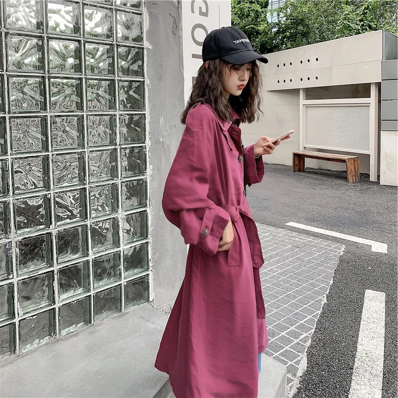 2019 Early Autumn New Style Korean-style Loose-Fit Slimming Mid-length Single Breasted over-the-Knee Trench Coat Women's Fashion
2019 Early Autumn New Style Korean-style Loose-Fit Slimming Mid-length Single Breasted over-the-Knee Trench Coat Women's Fashion