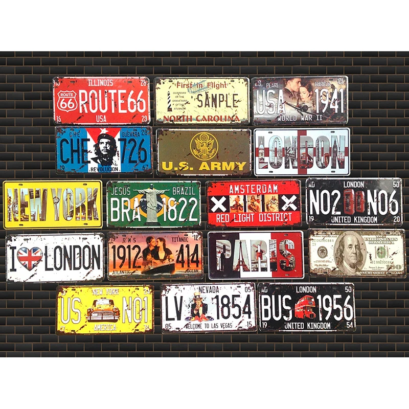 American License plate Vintage Metal Signs Tin Sign Retro Garage Decor Plaque Metal for bar and bedroom Decorative Iron Plates
American License plate Vintage Metal Signs Tin Sign Retro Garage Decor Plaque Metal for bar and bedroom Decorative Iron Plates