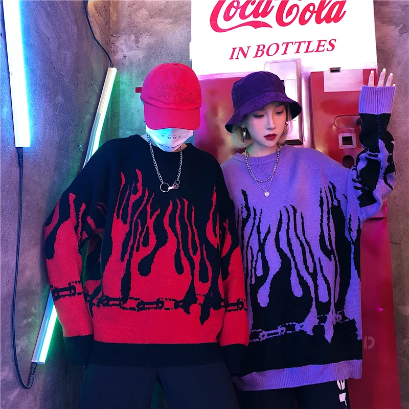 iMucci Winter Sweater Women 2020 Flame Pattern Pullovers O-Neck Long Sleevees Couple Outfit Fashion Loose Women's Clothing
iMucci Winter Sweater Women 2020 Flame Pattern Pullovers O-Neck Long Sleevees Couple Outfit Fashion Loose Women's Clothing