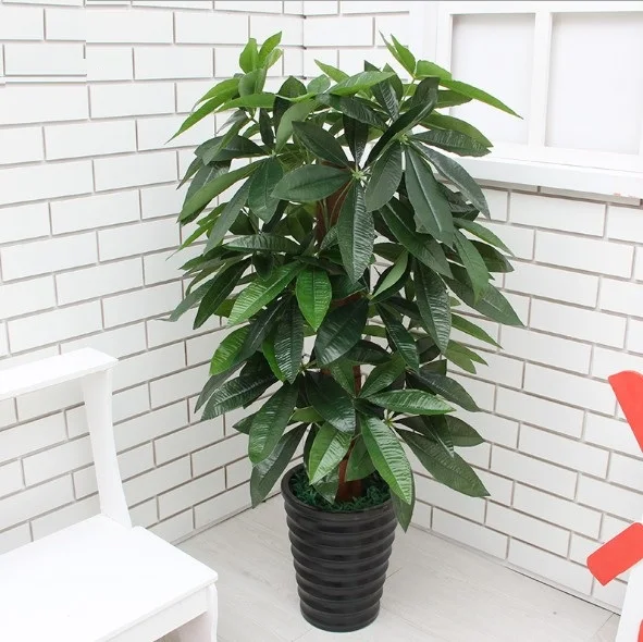 90CM Artificial Tree Real Touch Plastic Rich Money Fake without Pot for Home Garden Decoration Large Plants | Дом и сад