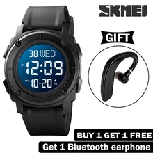 

SKMEI Fashion Digital Watch For Men 2Time LED Display Sport 50M Waterproof Electronic Movement Watch Alarm Clock montre homme