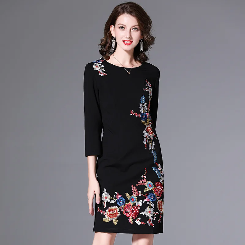 2020 Autumn New Embroidered Round Neck DressFashionable Close-fitting Waist Contrast Color A- line One-step Women's Clothing
2020 Autumn New Embroidered Round Neck DressFashionable Close-fitting Waist Contrast Color A- line One-step Women's Clothing