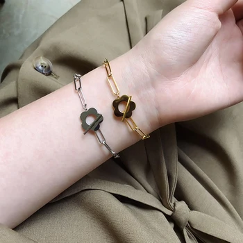 GHIDBK Hot Sale 2020 New Arrivals Bangles Minimalist Stainless Steel Flower O Chain Bracelets with OT Clasp Gold Color Bracelet
GHIDBK Hot Sale 2020 New Arrivals Bangles Minimalist Stainless Steel Flower O Chain Bracelets with OT Clasp Gold Color Bracelet