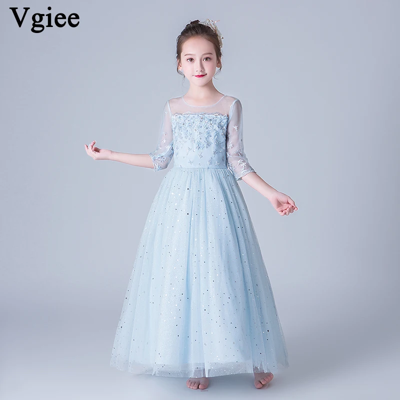 

Vgiee Little Girls Dresses Princess Dress Mesh Cotton Draped Full A-Line Girls Dresses for Party and Wedding Outfits CC662