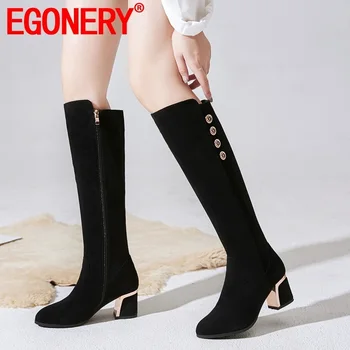 EGONERY winter new fashion knee high boots outside warm high heels round toe flock zip work women shoes drop shipping size 33-43
EGONERY winter new fashion knee high boots outside warm high heels round toe flock zip work women shoes drop shipping size 33-43