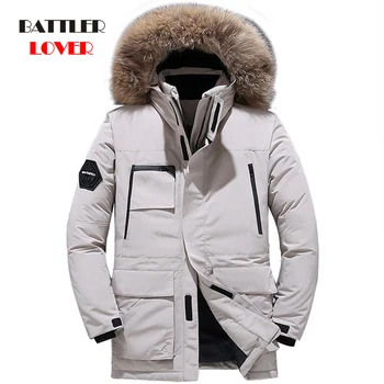 2019 Winter Down Parkas Real Fur Collar Mens Thermal Thick Parka Male Warm Outwear Fashion 90% White Duck Down Jacket Men Coats
2019 Winter Down Parkas Real Fur Collar Mens Thermal Thick Parka Male Warm Outwear Fashion 90% White Duck Down Jacket Men Coats