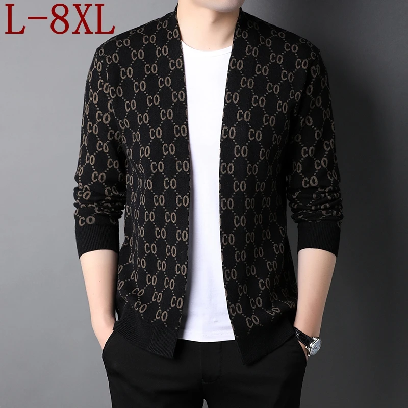 8XL 7XL 6XL New Fall Winter Designer Brand Luxury Knit Cardigan Men Sweaters Loose Wool Sweater Coat 2021 Fashion Mens Cardigans 
8XL 7XL 6XL New Fall Winter Designer Brand Luxury Knit Cardigan Men Sweaters Loose Wool Sweater Coat 2021 Fashion Mens Cardigans