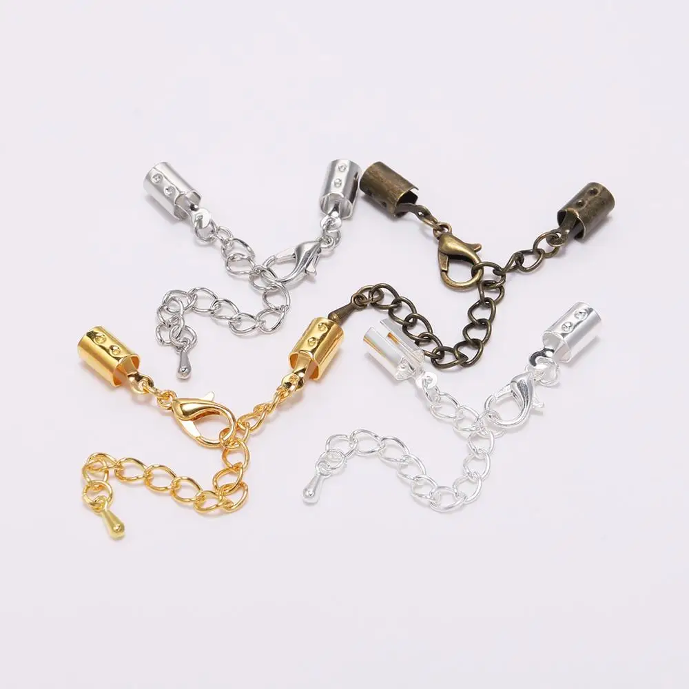10pcs/lot Crimp End Caps Beads Lobster Clasps Extended Chains Fit 5mm Round Leather Cord Necklace Connectors For Jewelry Makings
10pcs/lot Crimp End Caps Beads Lobster Clasps Extended Chains Fit 5mm Round Leather Cord Necklace Connectors For Jewelry Makings