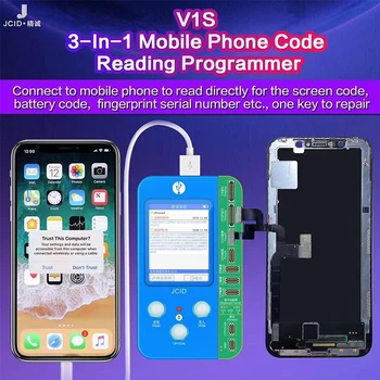 JC V1S mobile phone code reading programmer For the screen/battery code fingerprint serial number etc reading repair
JC V1S mobile phone code reading programmer For the screen/battery code fingerprint serial number etc reading repair