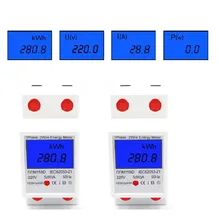 DIN Rail Single Phase Digital Energy Meter Two Wire Electricity Voltage Power Consumption Counter Electric Wattmeter Voltmeter
DIN Rail Single Phase Digital Energy Meter Two Wire Electricity Voltage Power Consumption Counter Electric Wattmeter Voltmeter