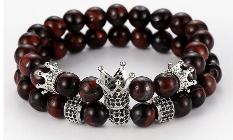 8mm 2PCS/Set xg53 elastic adjusted nature red Tigereye bead micro pave cz zircon cubic zirconia Macrame Charm Crown Bracelet
8mm 2PCS/Set xg53 elastic adjusted nature red Tigereye bead micro pave cz zircon cubic zirconia Macrame Charm Crown Bracelet
