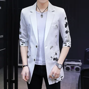 Men Suit Short Sleeve Slim Fit Seven Points Sleeve Coat Trend Leisure England Middle Sleeve Suit Male
Men Suit Short Sleeve Slim Fit Seven Points Sleeve Coat Trend Leisure England Middle Sleeve Suit Male