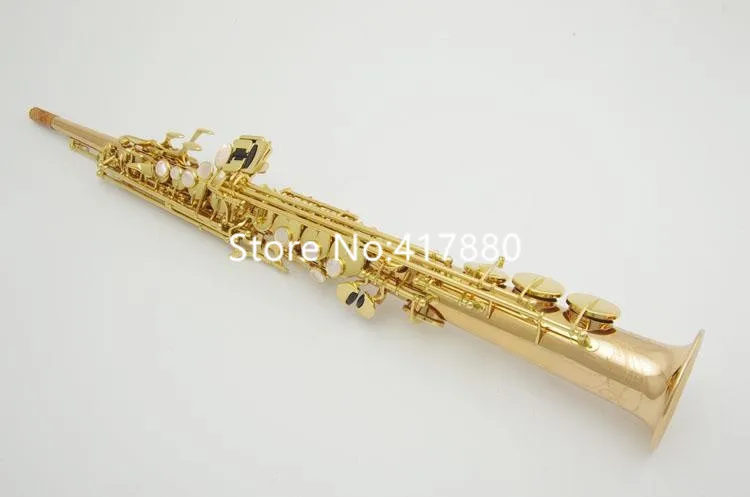 

MARGEWATE прямой Саксофон сопрано WO2 B плоские золотые латунные Музыкальные инструменты с аксессуарами, бесплатная доставка