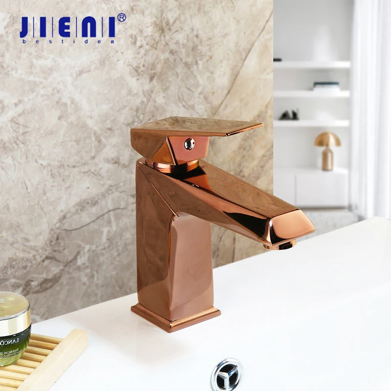 JIENI Pink Bathroom Faucet Solid Brass Rose Golden Deck Mounted Modern Style Bathroom Mixer Tap Basin Sink Faucets
JIENI Pink Bathroom Faucet Solid Brass Rose Golden Deck Mounted Modern Style Bathroom Mixer Tap Basin Sink Faucets