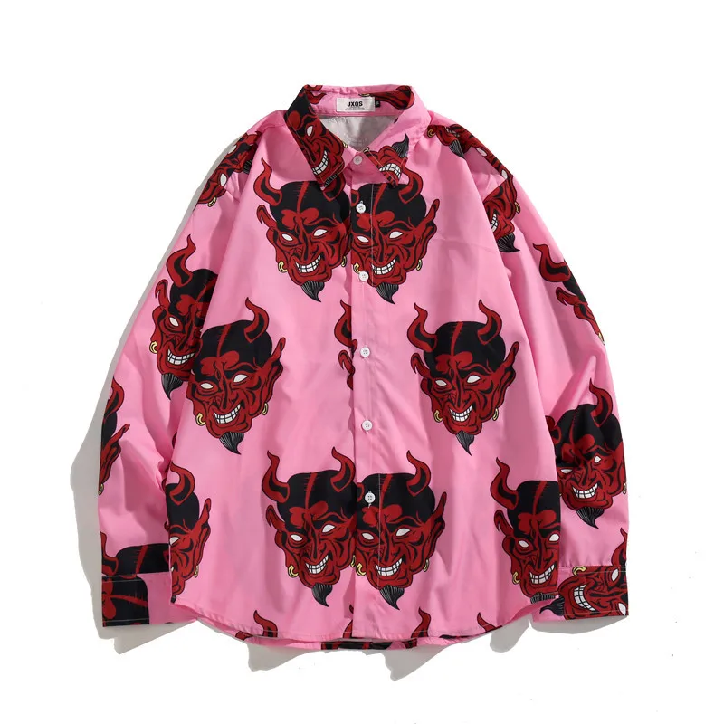 Men Fashion Long Sleeve 3D Devil Full Printing Shirts Unisex Streetwear Hip Hop Harajuku Rapper Hallow Casual Floral Shirts Men
Men Fashion Long Sleeve 3D Devil Full Printing Shirts Unisex Streetwear Hip Hop Harajuku Rapper Hallow Casual Floral Shirts Men
