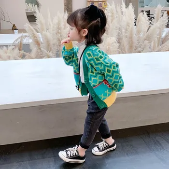 90-130cm height new 2020 autumn winter girls color patchwork cardigan kids afashion knitted sweater
90-130cm height new 2020 autumn winter girls color patchwork cardigan kids afashion knitted sweater