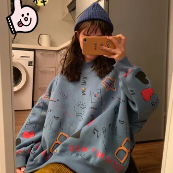 Harajuku Streetwear Character Print Women Sweatshirt Spring 2019 O-neck Long Sleeve Pullover Oversized Hoodie Sweatshirts
Harajuku Streetwear Character Print Women Sweatshirt Spring 2019 O-neck Long Sleeve Pullover Oversized Hoodie Sweatshirts