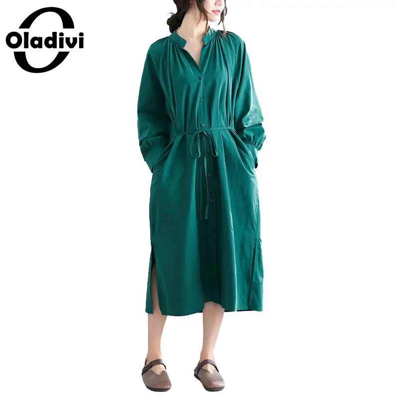 Oladivi Plus Size Women Solid Color Long Blouses 2019 Spring Autumn Casual Loose Pleated Shirts Long Sleeve Belt Top Blusas 5XL
Oladivi Plus Size Women Solid Color Long Blouses 2019 Spring Autumn Casual Loose Pleated Shirts Long Sleeve Belt Top Blusas 5XL