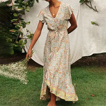 Floral Print Maxi Beach Dress Women Summer Buttons Sashes Ladies Long Dresses 2020 Spring Boho V Neck Casual Female Vestidos
Floral Print Maxi Beach Dress Women Summer Buttons Sashes Ladies Long Dresses 2020 Spring Boho V Neck Casual Female Vestidos