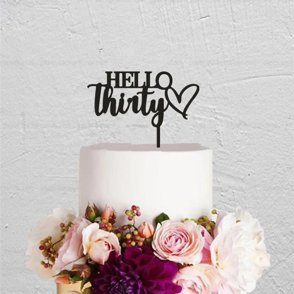 30th Birthday Cake Topper Hello Thirty Birthday Party Cake Decoration Toppers Acrylic Mirror Gold Unique Cake Accessory Supplies
30th Birthday Cake Topper Hello Thirty Birthday Party Cake Decoration Toppers Acrylic Mirror Gold Unique Cake Accessory Supplies