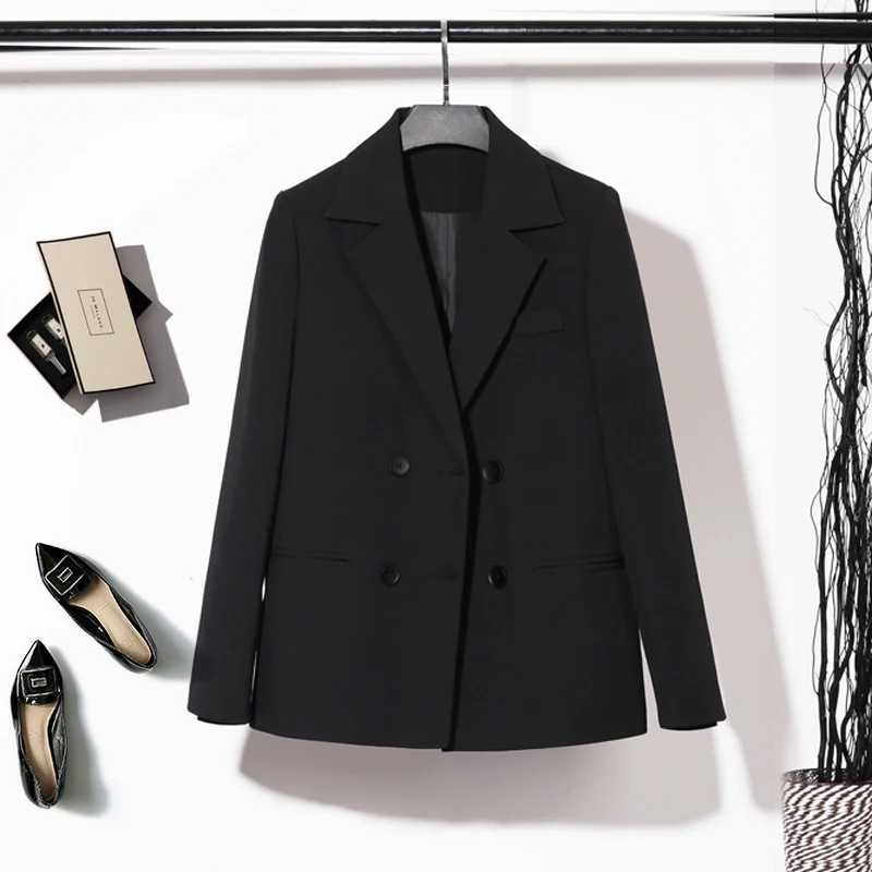 High Quality Loose Double Breasted Women Black Blazer Pockets Jackets Female Retro Suits Coat Feminino OL Blazers Outerwear WB27
High Quality Loose Double Breasted Women Black Blazer Pockets Jackets Female Retro Suits Coat Feminino OL Blazers Outerwear WB27