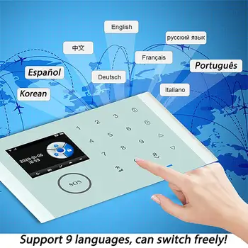 Wireless SIM GSM Home RFID Burglar Security LCD Touch Keyboard WIFI GSM Alarm System Sensor kit English Russian Spanish Voice
Wireless SIM GSM Home RFID Burglar Security LCD Touch Keyboard WIFI GSM Alarm System Sensor kit English Russian Spanish Voice