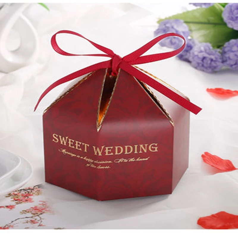 10pcs creative paper wedding party candy box romantic happy