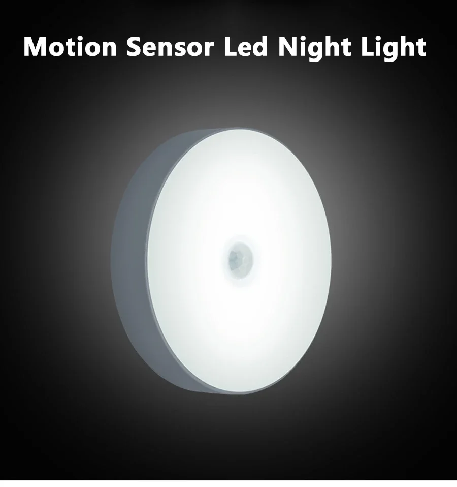 1/5Pcs 6 LEDs PIR Motion Sensor Night Light Auto On/Off for Bedroom Stairs Cabinet Wardrobe Wireless USB Rechargeable Wall Lamp