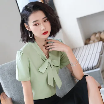 Bow Chiffon White Shirt Female 2020 Foreign Style Age Reduction Shirt Female Short Sleeve Top Female
Bow Chiffon White Shirt Female 2020 Foreign Style Age Reduction Shirt Female Short Sleeve Top Female