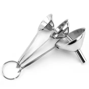 

3Pcs Mini Small Mouth Funnel Stainless Steel Filling Hip Flask Beer Liquid Oil Tools Spices Wine Flask Filter Funnels