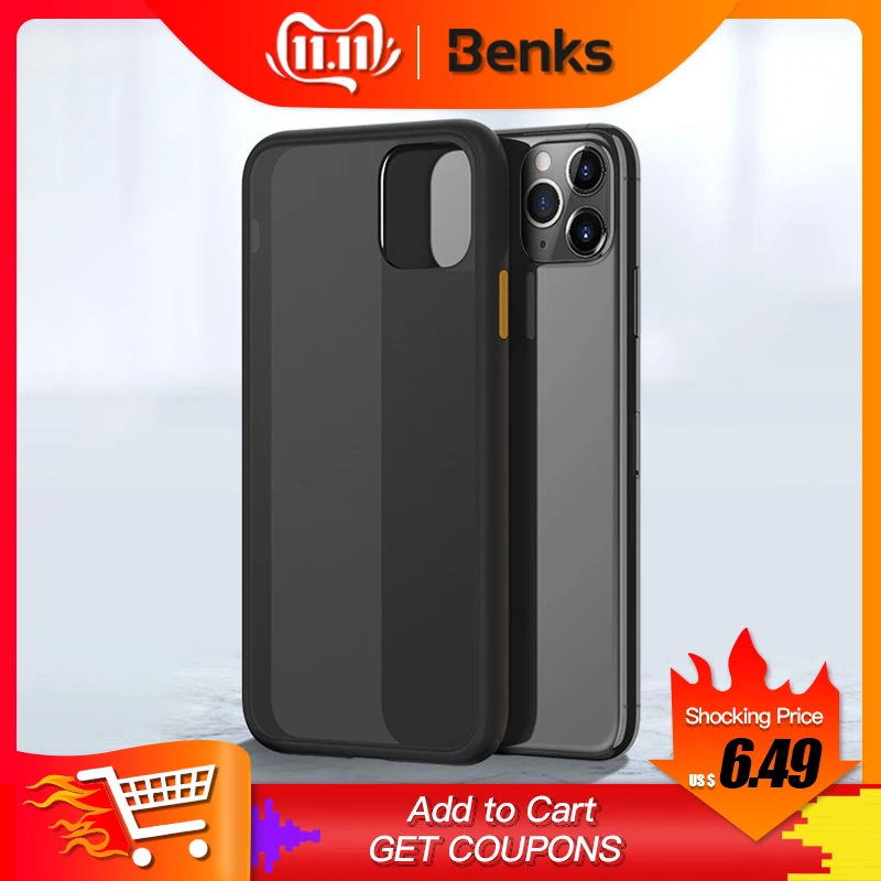 Benks Luxury Matte Phone Case For iphone 11/11 Pro/11 Pro Max Anti-fall Full Protection Back Cover Transparent Contrast Shell
Benks Luxury Matte Phone Case For iphone 11/11 Pro/11 Pro Max Anti-fall Full Protection Back Cover Transparent Contrast Shell